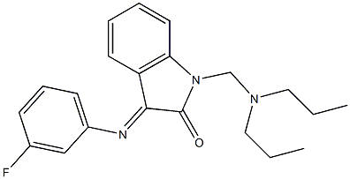 1-[(dipropylamino)methyl]-3-[(3-fluorophenyl)imino]-1,3-dihydro-2H-indol-2-one Struktur