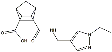 3-({[(1-ethyl-1H-pyrazol-4-yl)methyl]amino}carbonyl)bicyclo[2.2.1]heptane-2-carboxylic acid Struktur