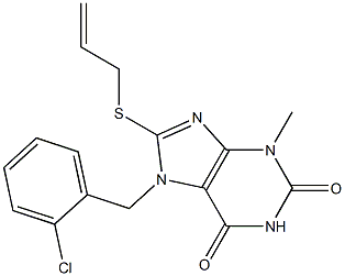 8-(allylsulfanyl)-7-(2-chlorobenzyl)-3-methyl-3,7-dihydro-1H-purine-2,6-dione Struktur