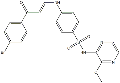 4-{[3-(4-bromophenyl)-3-oxo-1-propenyl]amino}-N-(3-methoxy-2-pyrazinyl)benzenesulfonamide Struktur