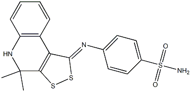 4-[(4,4-dimethyl-4,5-dihydro-1H-[1,2]dithiolo[3,4-c]quinolin-1-ylidene)amino]benzenesulfonamide Struktur