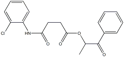 1-methyl-2-oxo-2-phenylethyl 4-(2-chloroanilino)-4-oxobutanoate Struktur