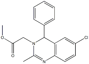 methyl (6-chloro-2-methyl-4-phenyl-3(4H)-quinazolinyl)acetate Struktur