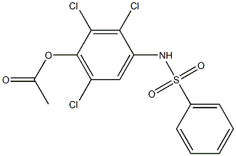 2,3,6-trichloro-4-[(phenylsulfonyl)amino]phenyl acetate Struktur