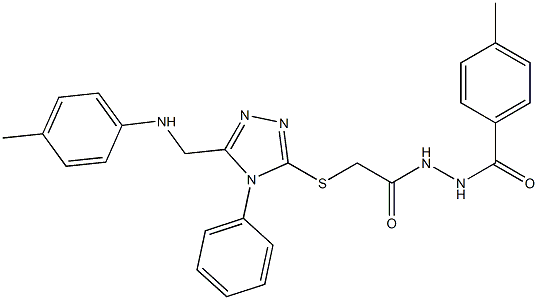 N'-(4-methylbenzoyl)-2-{[4-phenyl-5-(4-toluidinomethyl)-4H-1,2,4-triazol-3-yl]sulfanyl}acetohydrazide Struktur