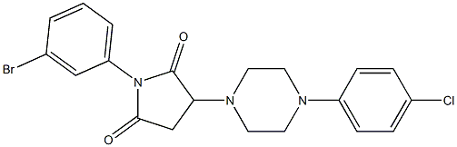 1-(3-bromophenyl)-3-[4-(4-chlorophenyl)-1-piperazinyl]-2,5-pyrrolidinedione Struktur