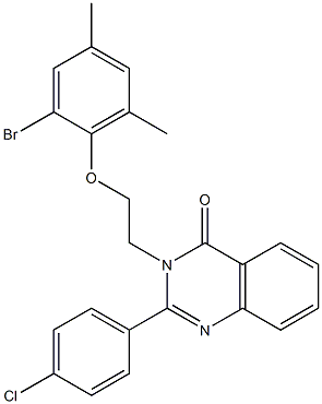 3-[2-(2-bromo-4,6-dimethylphenoxy)ethyl]-2-(4-chlorophenyl)-4(3H)-quinazolinone Struktur