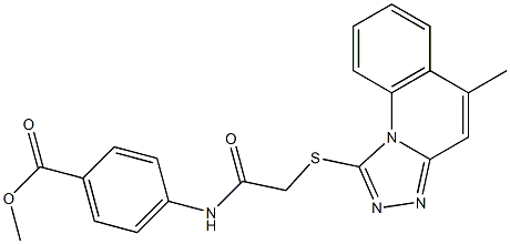 methyl 4-({[(5-methyl[1,2,4]triazolo[4,3-a]quinolin-1-yl)sulfanyl]acetyl}amino)benzoate Struktur