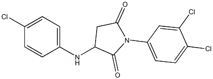 3-(4-chloroanilino)-1-(3,4-dichlorophenyl)-2,5-pyrrolidinedione Struktur