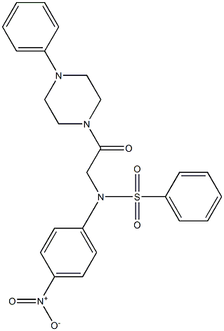 N-{4-nitrophenyl}-N-[2-oxo-2-(4-phenylpiperazin-1-yl)ethyl]benzenesulfonamide Struktur