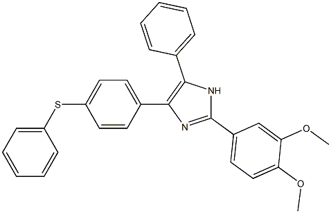 2-(3,4-dimethoxyphenyl)-5-phenyl-4-[4-(phenylsulfanyl)phenyl]-1H-imidazole Struktur