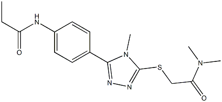 N-[4-(5-{[2-(dimethylamino)-2-oxoethyl]sulfanyl}-4-methyl-4H-1,2,4-triazol-3-yl)phenyl]propanamide Struktur