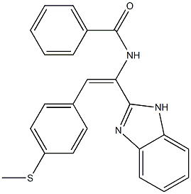 N-{1-(1H-benzimidazol-2-yl)-2-[4-(methylsulfanyl)phenyl]vinyl}benzamide Struktur