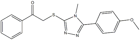 2-({4-methyl-5-[4-(methyloxy)phenyl]-4H-1,2,4-triazol-3-yl}sulfanyl)-1-phenylethanone Struktur