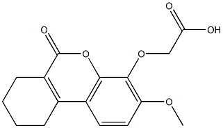 [(3-methoxy-6-oxo-7,8,9,10-tetrahydro-6H-benzo[c]chromen-4-yl)oxy]acetic acid Struktur