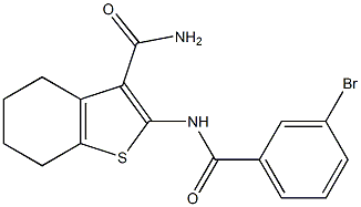 2-[(3-bromobenzoyl)amino]-4,5,6,7-tetrahydro-1-benzothiophene-3-carboxamide Struktur