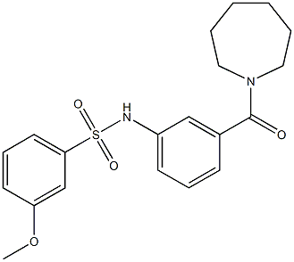 N-[3-(1-azepanylcarbonyl)phenyl]-3-methoxybenzenesulfonamide Struktur