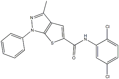 N-(2,5-dichlorophenyl)-3-methyl-1-phenyl-1H-thieno[2,3-c]pyrazole-5-carboxamide Struktur