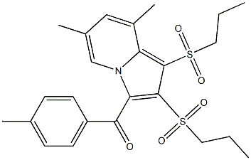 [6,8-dimethyl-1,2-bis(propylsulfonyl)-3-indolizinyl](4-methylphenyl)methanone Struktur