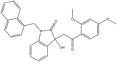 3-[2-(2,4-dimethoxyphenyl)-2-oxoethyl]-3-hydroxy-1-(1-naphthylmethyl)-1,3-dihydro-2H-indol-2-one Struktur