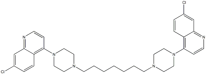 7-chloro-4-(4-{7-[4-(7-chloro-4-quinolinyl)-1-piperazinyl]heptyl}-1-piperazinyl)quinoline Struktur