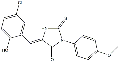 5-(5-chloro-2-hydroxybenzylidene)-3-(4-methoxyphenyl)-2-thioxo-4-imidazolidinone Struktur