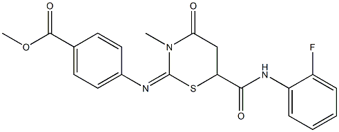 methyl 4-({6-[(2-fluoroanilino)carbonyl]-3-methyl-4-oxo-1,3-thiazinan-2-ylidene}amino)benzoate Struktur