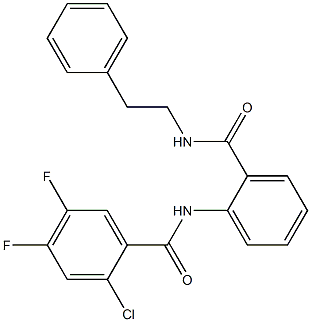 2-chloro-4,5-difluoro-N-(2-{[(2-phenylethyl)amino]carbonyl}phenyl)benzamide Struktur