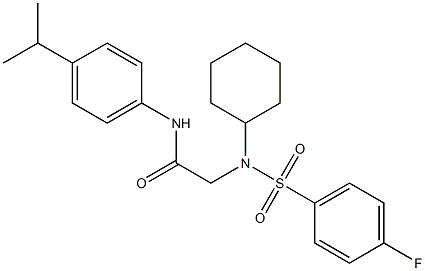 2-{cyclohexyl[(4-fluorophenyl)sulfonyl]amino}-N-(4-isopropylphenyl)acetamide Struktur