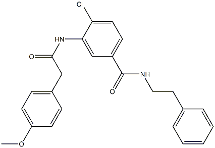 4-chloro-3-{[(4-methoxyphenyl)acetyl]amino}-N-(2-phenylethyl)benzamide Struktur