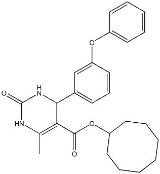 cyclooctyl 6-methyl-2-oxo-4-(3-phenoxyphenyl)-1,2,3,4-tetrahydro-5-pyrimidinecarboxylate Struktur