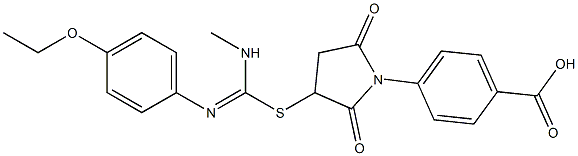 4-(3-{[[(4-ethoxyphenyl)imino](methylamino)methyl]sulfanyl}-2,5-dioxo-1-pyrrolidinyl)benzoic acid Struktur