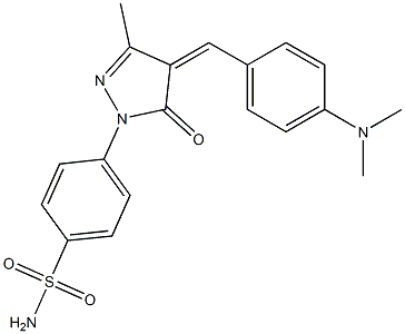 4-{4-[4-(dimethylamino)benzylidene]-3-methyl-5-oxo-4,5-dihydro-1H-pyrazol-1-yl}benzenesulfonamide Struktur