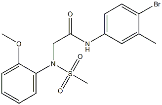 N-(4-bromo-3-methylphenyl)-2-[2-methoxy(methylsulfonyl)anilino]acetamide Struktur