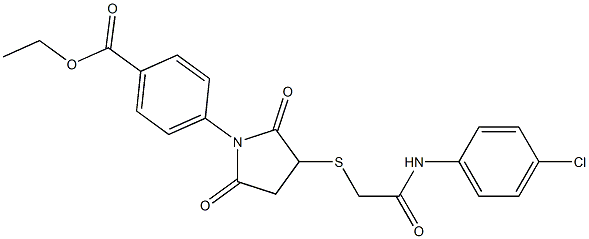 ethyl 4-(3-{[2-(4-chloroanilino)-2-oxoethyl]thio}-2,5-dioxopyrrolidin-1-yl)benzoate Struktur