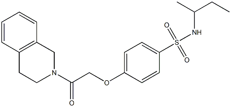 N-(sec-butyl)-4-[2-(3,4-dihydro-2(1H)-isoquinolinyl)-2-oxoethoxy]benzenesulfonamide Struktur