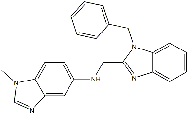 N-[(1-benzyl-1H-benzimidazol-2-yl)methyl]-1-methyl-1H-benzimidazol-5-amine Struktur