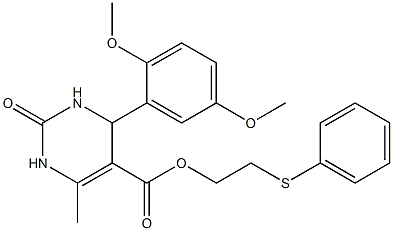 2-(phenylsulfanyl)ethyl 4-(2,5-dimethoxyphenyl)-6-methyl-2-oxo-1,2,3,4-tetrahydro-5-pyrimidinecarboxylate Struktur