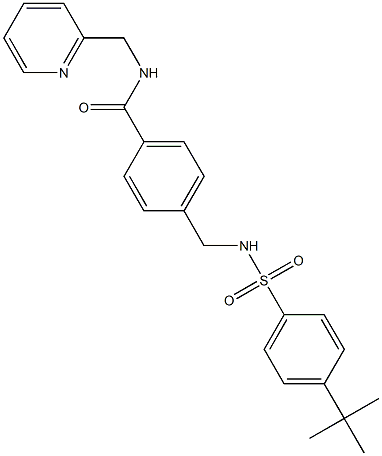 4-({[(4-tert-butylphenyl)sulfonyl]amino}methyl)-N-(2-pyridinylmethyl)benzamide Struktur