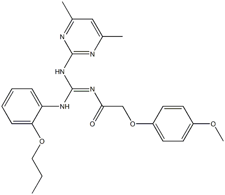 N-(4,6-dimethyl-2-pyrimidinyl)-N''-[(4-methoxyphenoxy)acetyl]-N'-(2-propoxyphenyl)guanidine Struktur