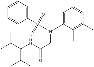 2-[2,3-dimethyl(phenylsulfonyl)anilino]-N-(1-isopropyl-2-methylpropyl)acetamide Struktur