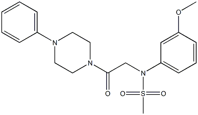 N-(3-methoxyphenyl)-N-[2-oxo-2-(4-phenylpiperazin-1-yl)ethyl]methanesulfonamide Struktur