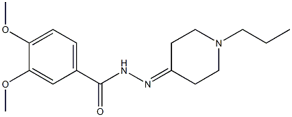 3,4-dimethoxy-N'-(1-propyl-4-piperidinylidene)benzohydrazide Struktur