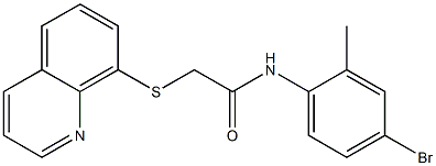 N-(4-bromo-2-methylphenyl)-2-(8-quinolinylsulfanyl)acetamide Struktur