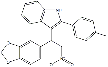 3-{1-(1,3-benzodioxol-5-yl)-2-nitroethyl}-2-(4-methylphenyl)-1H-indole Struktur