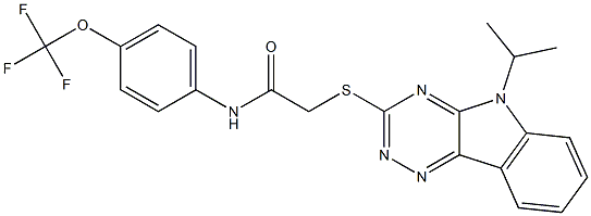 2-[(5-isopropyl-5H-[1,2,4]triazino[5,6-b]indol-3-yl)sulfanyl]-N-[4-(trifluoromethoxy)phenyl]acetamide Struktur