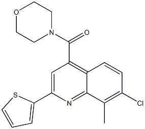 7-chloro-8-methyl-4-(4-morpholinylcarbonyl)-2-(2-thienyl)quinoline Struktur