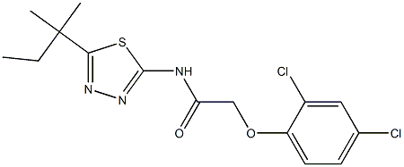 2-(2,4-dichlorophenoxy)-N-(5-tert-pentyl-1,3,4-thiadiazol-2-yl)acetamide Struktur