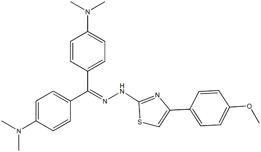 bis[4-(dimethylamino)phenyl]methanone [4-(4-methoxyphenyl)-1,3-thiazol-2-yl]hydrazone Struktur