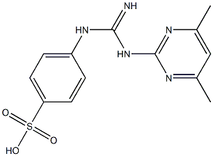 4-{[[(4,6-dimethyl-2-pyrimidinyl)amino](imino)methyl]amino}benzenesulfonic acid Struktur